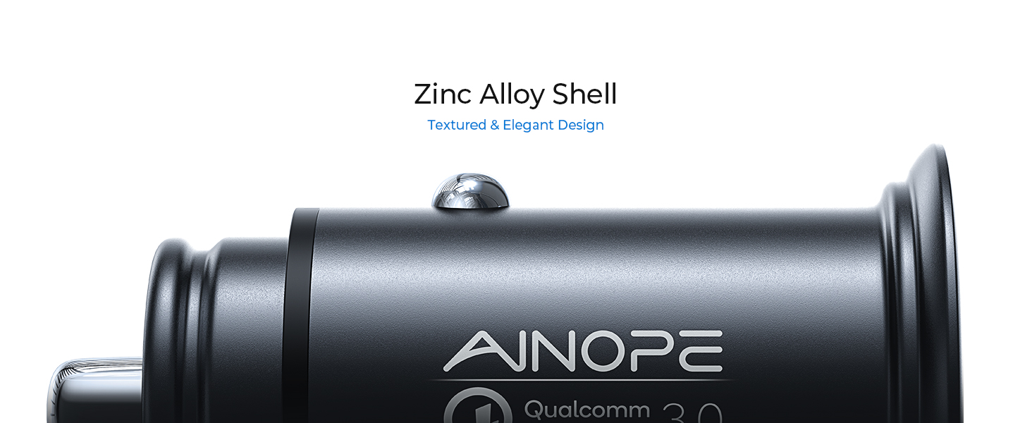 AINOPE USB Car Charger 45W/6A [All Metal] Fast Car Charger Mini Cigarette USB Adapter