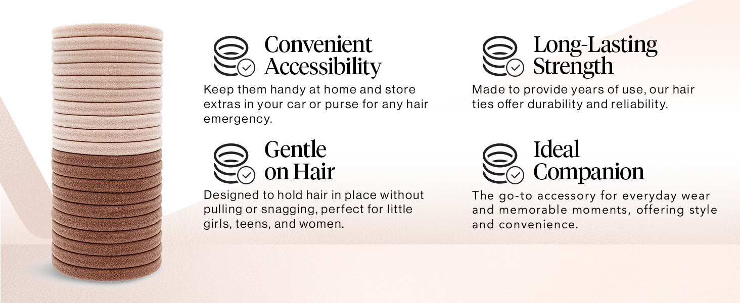woman girl beuty kit mom little hair tie no crease thin rubber band big no breakage pony tails