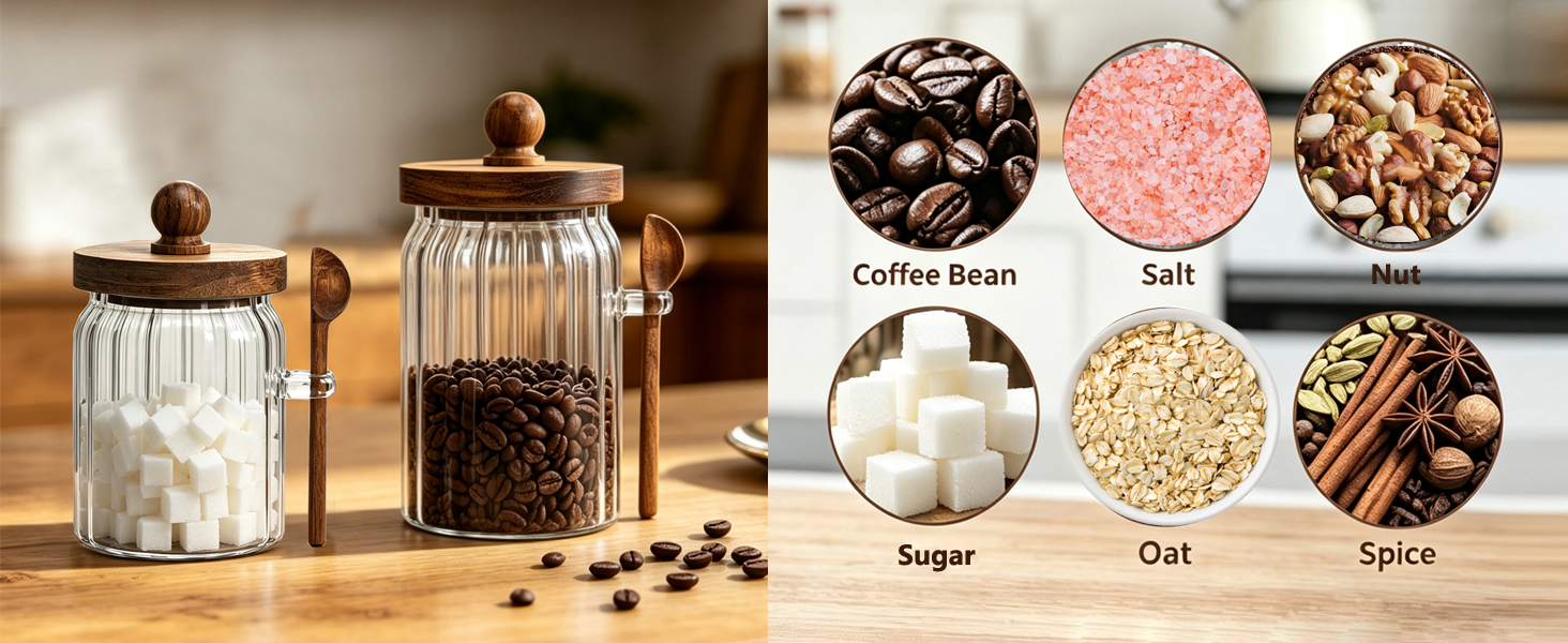 Glass Storage Jars with Airtight Lids