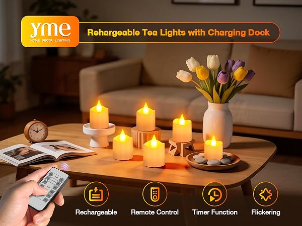 rechargeable tea lights battery operated electric white candle Home Room Decorations