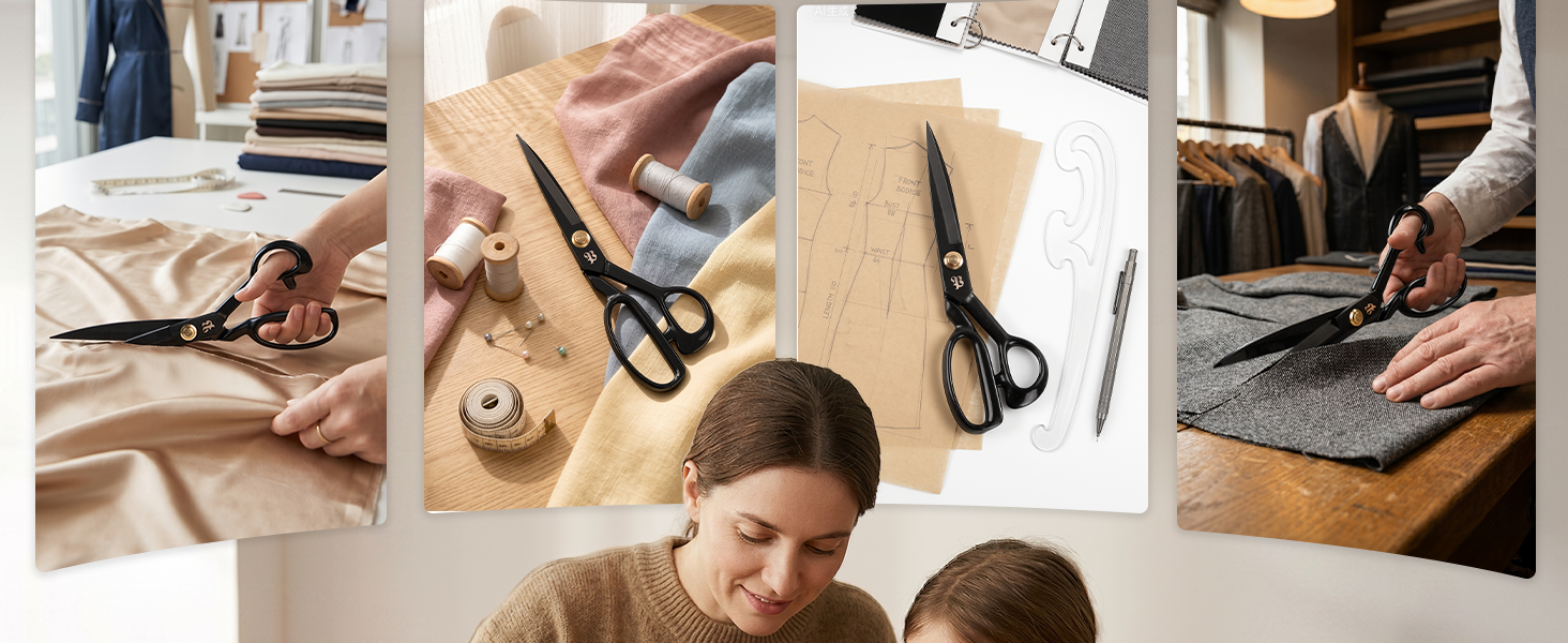 Fabric Scissors, Heavy Duty 8 inch Sewing Scissors for Leather Tailor,Tailoring Shears for Home