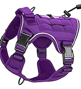 Heavy-Duty Tactical Dog Harness for Large Dogs, No Pull Adjustable Reflective Pet Vest with Molle...