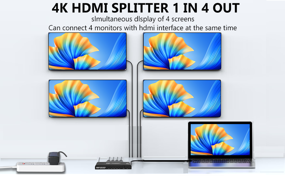 4K HDMI Splitter 1 in 4 Out-1X4 hdmi Splitter-4 port hdmi splitter-4 output hdmi splitter