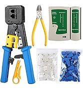 Solsop RJ45 Crimping Tool Kit Pass Through Cat5 Cat6 Crimping Tool for RJ45/RJ12 Regular, Network...