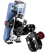 BRCOVAN Motorcycle Phone Mount with Vibration Dampener, Anti-Theft, Adjustable, Aluminum Alloy Ha...