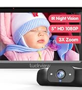 Luckview BM1 Baby Car Camera, 5'' 1080P Mirror Monitor with IR Night Vision, 3X Zoom in Closer, F...