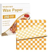 SMARTAKE 12 x 12 Inches Wax Paper, 250 Pcs Non-Stick Hamburger Patty Paper, Square Sandwich Separ...