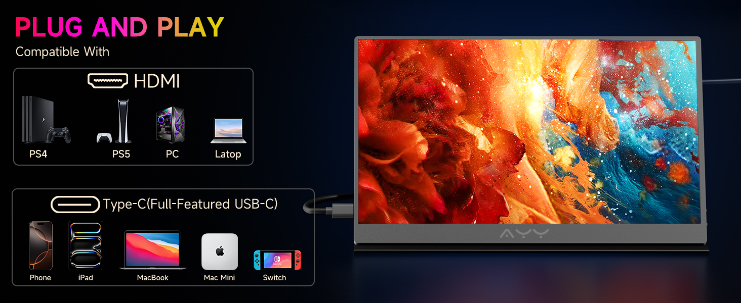 portable monitor,portable monitor for laptop,portable gaming monitor,15.6inch portable monitor