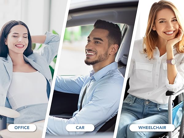 Car lumbar support is moderately sized, not too large or thick, fits 99% chairs