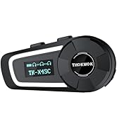 THOKWOK TK-X4SC Motorcycle Bluetooth Headset, 6 Riders 2000m Helmet Group Intercom with Music Sha...