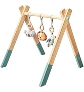 Nuby Animal Adventures Wooden Baby Play Gym with Hanging Toys - Supports Early Infant Development...