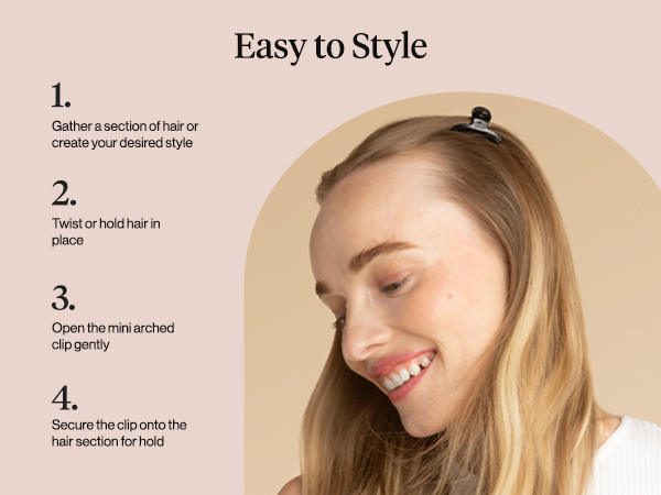 Kitsch Arched Small Hair Clips | Secure Hold Mini Hair Clips | Great For Styling Sections
