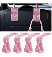 Zpana 4PCS Bling Car Seat Headrest Hooks, Vehicle Back Seat Purse Handbag Hanging Holder with Cry...