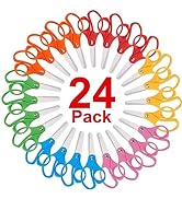 BURVAGY 24 Packs Kids Scissors, Scissors for School, Safety Scissors, Blunt Tip Scissors, 5 Inch,...