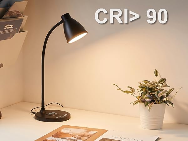 Desk Lamp for Home Office LED Desk Light USB Charging Ports Bedside Table Lamp for Dorm Room