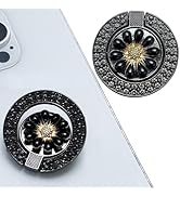 Meroqeel 2 Pack Slim Bling Cute Cell Phone Grip Ring Holder Adhesive Backgrips, Chrysanthemum Bli...