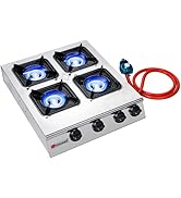Vivicreate Camping 40000 BTU 4 burner auto ignition Propane Gas Outdoor Garden Fishing Hiking Cam...