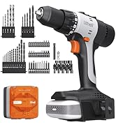 Litheli 20V Cordless Drill Driver Set, Electric Power Drill with 2 Variable Speed Settings, 1/2 I...