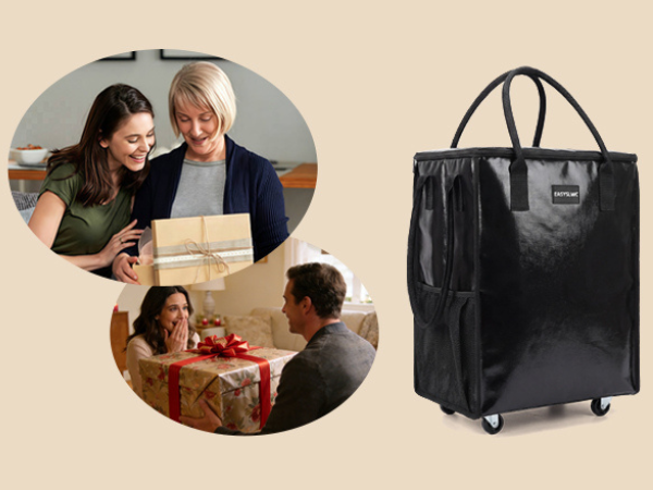 rolling tote reusable grocery bag on wheels bag on wheels rolling tote with wheels and handle