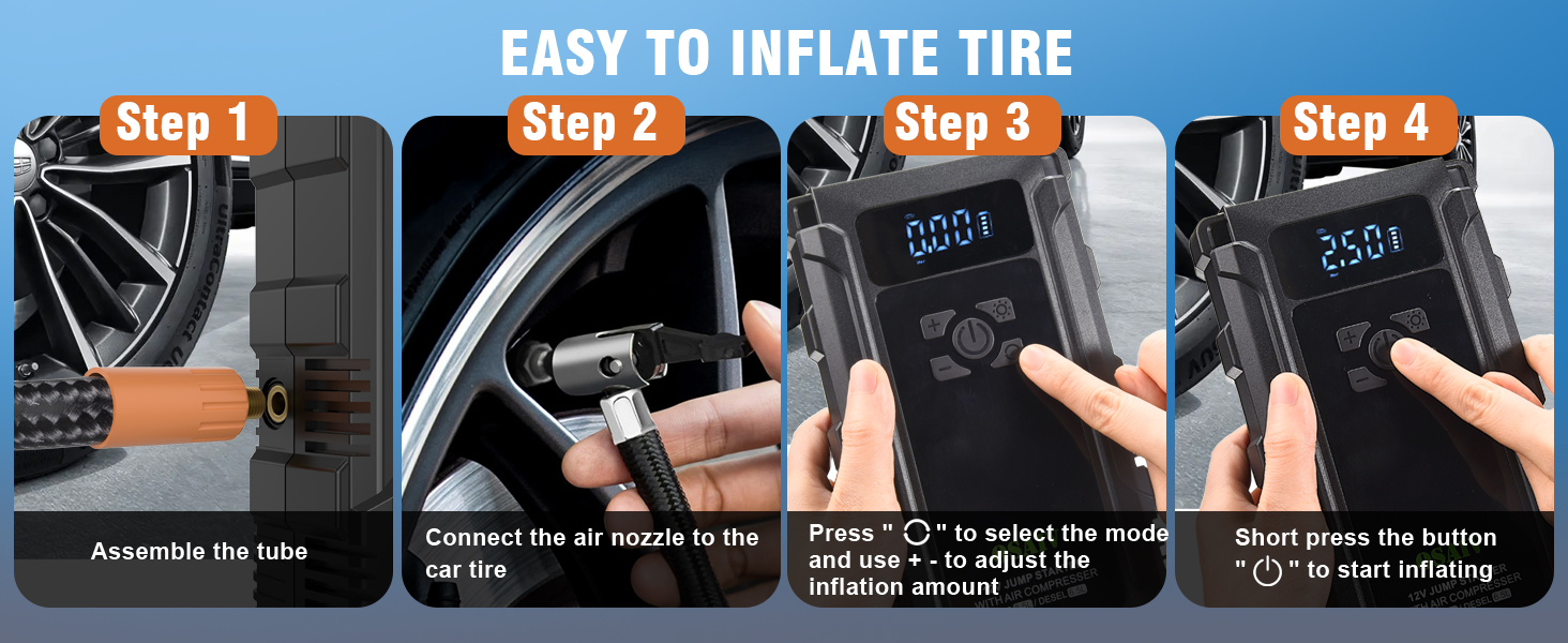 jump starter with tire inflator