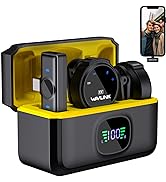 WAVLINK Wireless Lavalier Microphone for iPhone 15 Android Vlog, Clip on Lapel Dual Mic System & ...