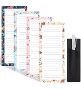 Thboxes 4 Pack Magnetic Note Pad for Fridge with Pen Holder, Totally 200 Sheets Magnetic To Do Li...