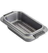Anolon Advanced Nonstick Bakeware Meatloaf/Loaf Pan Set with Grips and Insert, 2 Piece, Gray