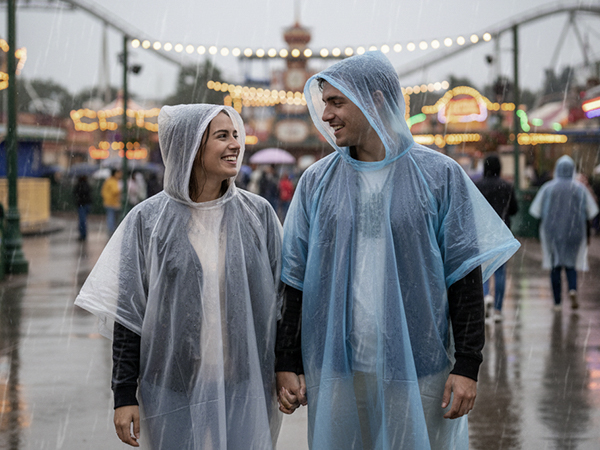 DISPOSABLE RAIN PONCHOS