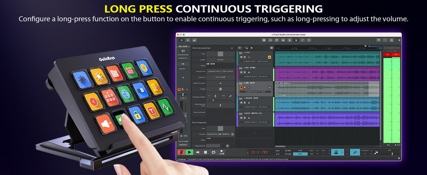 Stream Controller, Stream Deck with 15 Macro Keys Customizable, Gaming Macro Keypad
