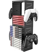 HONCAM Video Game Storage Tower for PS5 PS4 Xbox Nintendo Switch Games, Universal Video Games Dis...