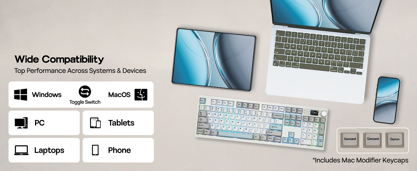 Full Size Mechanical Keyboard with Screen &amp; Knob