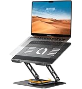 Lamicall Adjustable Laptop Stand for Desk - 360 Rotating Base Ergonomic Computer Stand, Aluminum ...