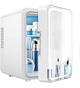 MEHIDFY Mini Fridge, 6L Mini Skincare Fridge with Dimmable LED Mirror, AC/DC Powered Portable Sma...