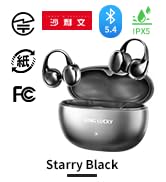 King Lucky Clip on Earbuds Open Ear Wireless Bluetooth 5.4 Headphones with Mic,50H Play,Noise Can...