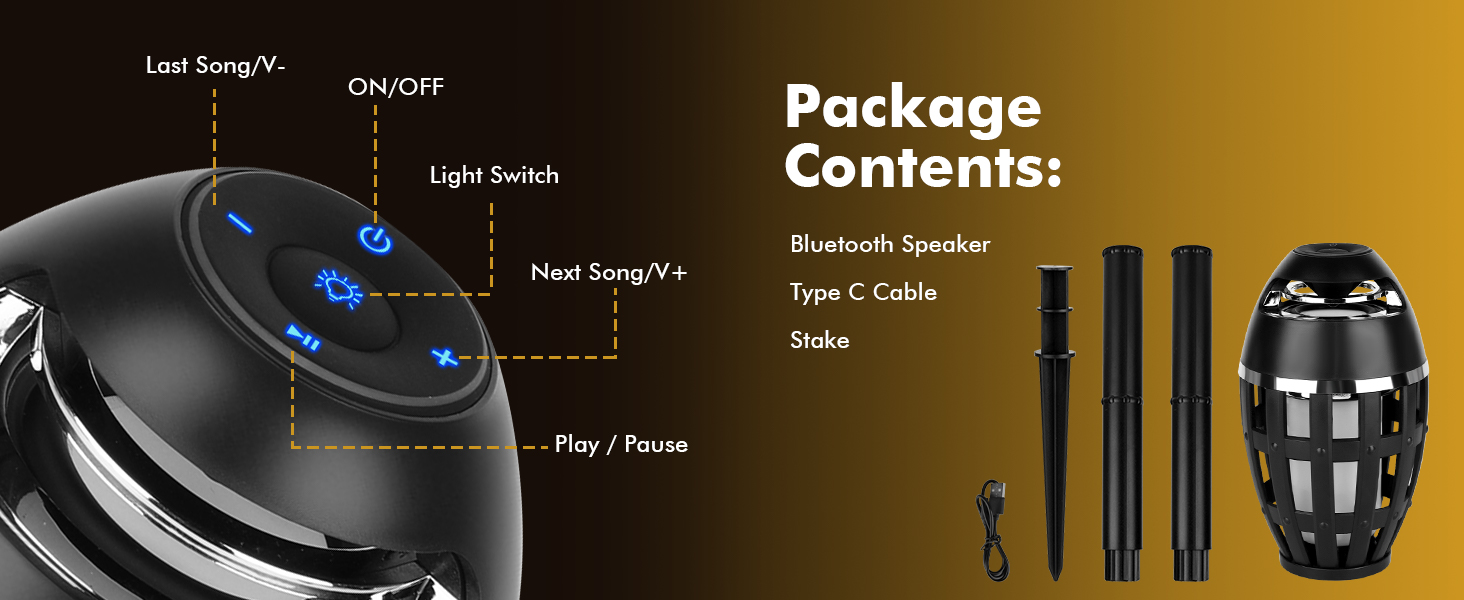 Outdoor Bluetooth Flame Speakers