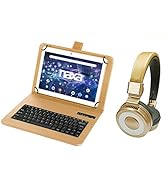 NAXA Electronics NID-1051 10.1" Full HD Android 9.0 Tablet with Bluetooth Keyboard and Headphone,...