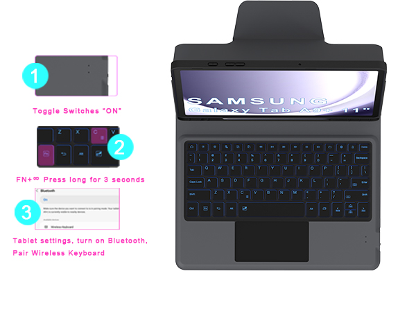 galaxy tab A9 Plus 5g keyboard case