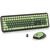 Vumilstek Black Green Quiet Keyboard and Mouse Wireless(US-X110 Dark Green)