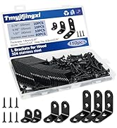 Tmyjfjingxi 30Pcs Black L Corner Brackets for Wood 3Sizes Angle L Shelf Brackets for Shelves Heav...