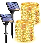 Peasur Solar Fairy Lights Outdoor, [2 Pack/39FT/120LED] Solar Powered String Lights Waterproof, 8...