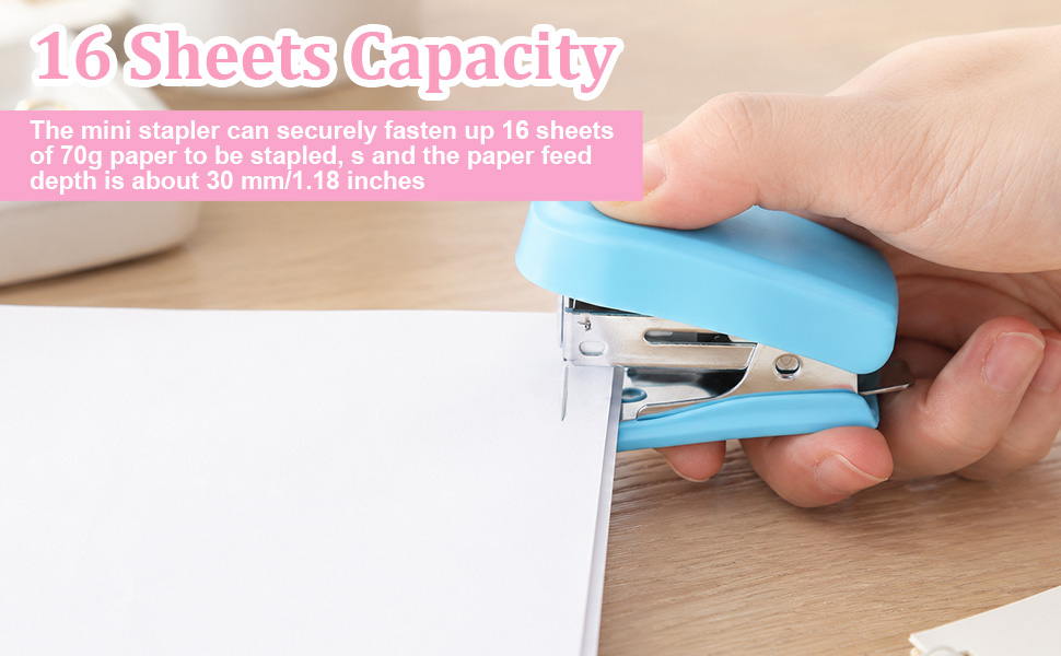 Mini Stapler with 12 Boxes Staple, Includes Built in Staple Remover