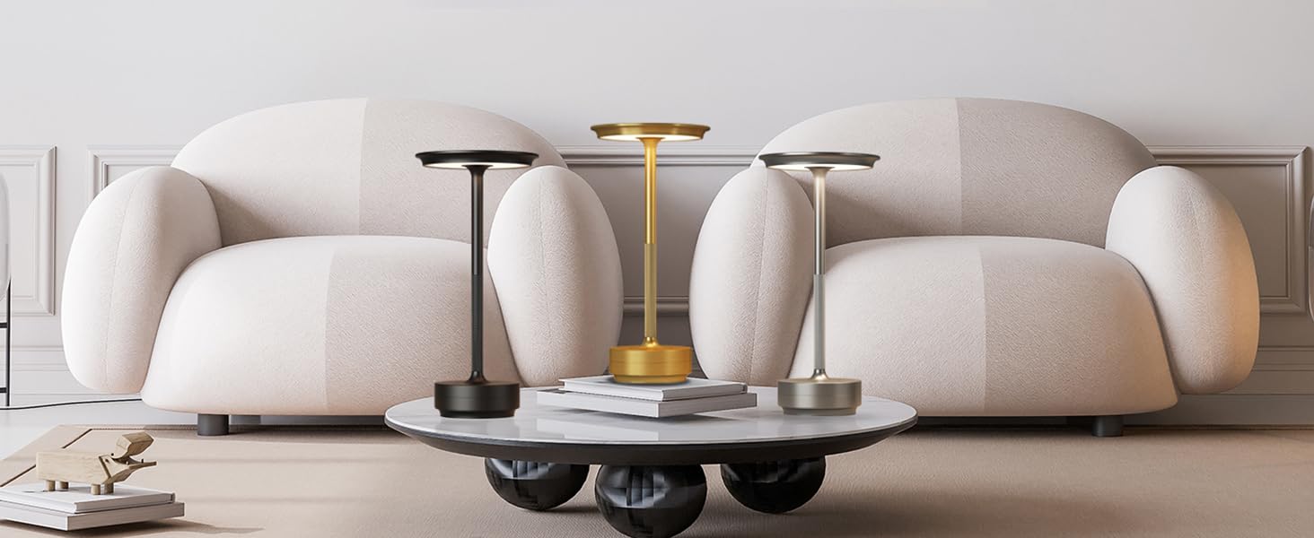 LED Cordless Table Lamps,RechargeableTable Lights Battery Operated Lamps