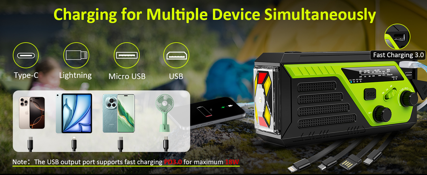 emergency radio power backup phone charger