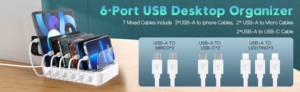 6 pors charging station