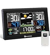KETOTEK Wireless Indoor Outdoor Weather Station with Sensor LCD Digital Thermometer Hygrometer,WW...