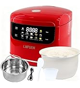 Ceramic Rice Cooker Non-Stick Pot- Low Carb Rice Cooker Stainless Steel, Low Sugar,2.1 Quart 2L,C...