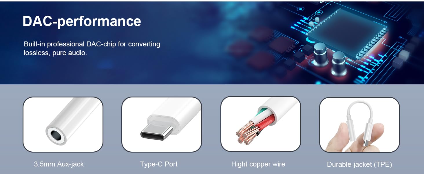 USB C to 3.5mm Headphone Jack Adapter USB C to Aux Audio Dongle Cable Cord 