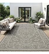 MontVoo-Outdoor Rug-Patio Rug 5x7 ft Polypropylene Indoor Outdoor Rugs Outdoor Carpet for Patio D...