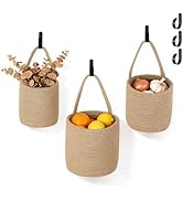 Dahey Hanging Wall Baskets for Kitchen 3 Pack Woven Basket for Fruit Plant Organizing 3 Sizes Far...