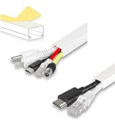 39" Medium + 39" Small Cable Hider for Wall Mount Tv Kit Paintable White Baby and Pets Proof Elec...